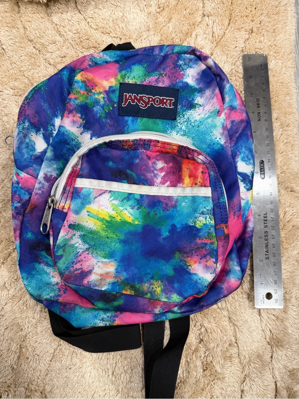 Jansport Mini Backpack in Blue-Purple Multicolor Splash